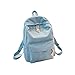 XKUN Zainetto per Bambini Donna Zaino Girl Fashion Wild Senior Senior School Studenti Studenti personalità Peluche College Borsa A Tracolla del Vento-Blue