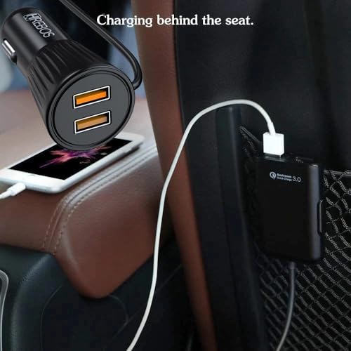 Carregador Veicular Turbo 4 Saídas USB Cabo de 1.5m Taxi Viagem Carregamento Rápido