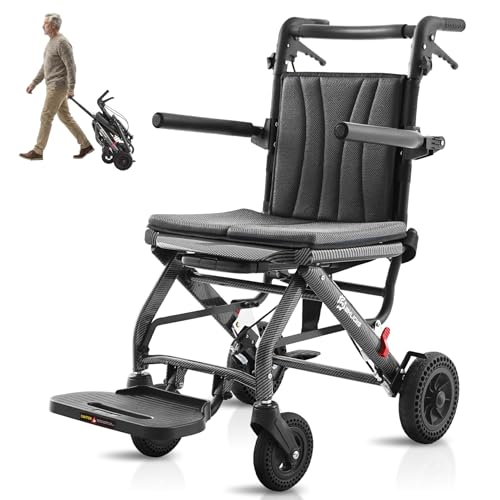 Whlicks Adult Wheelchair, Foldable Transport Shower Chair
