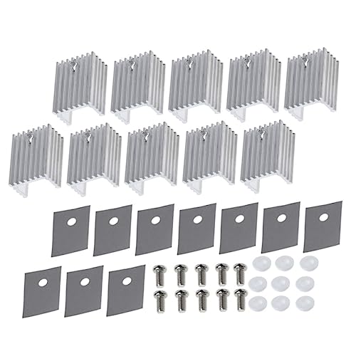 Tofficu 3sets 10pcs Durable Aluminum Heat Sink Kits for Voltage Regulator Cooling 10pcs*3