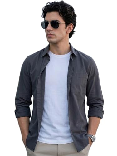 Image of Urbano Fashion Men's Cotton Full Sleeve Regular Fit Casual Solid Shirt