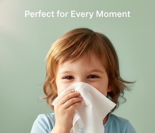 Image of Biogreen 2-Ply Facial Tissue 480 Pulls | 100% Virgin Paper, Soft on Skin | 6 Cube Boxes, 80 Sheets Each | For Home, Office, Car & Travel | Highly Absorbent, Safe Face Tissues for Children & Adults