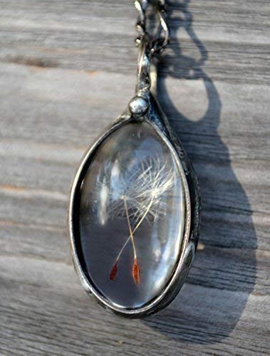Handmade Terrarium - Real Dandelion Seeds In Glass - Make A Wish - Wildflower Necklace, #TOP6