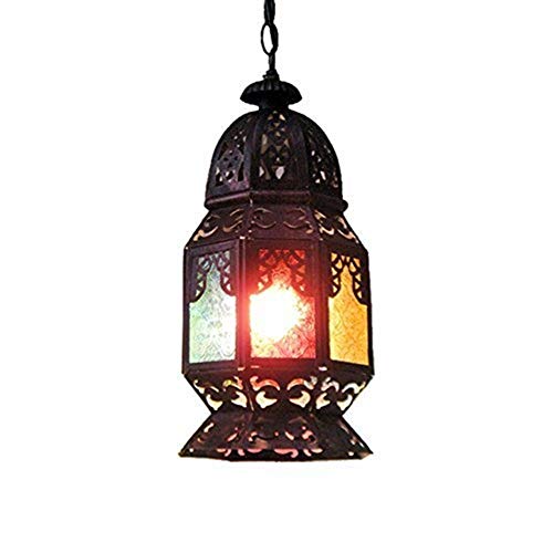 Lustre suspension rétro fer creux luminaire asie du sud-est allée hall salon