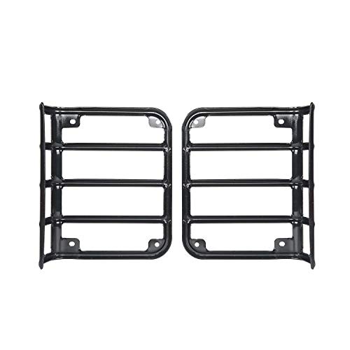 Hooke Road Wrangler Tail Light Covers Rear Taillight Euro Guard Black Light Cage Fit For 2007-2018 Jeep Wrangler Jk & Jku Unlimited - Pair #TOP6