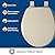 Mayfair Cassel Slow Close Toilet Seat, Easy Clean, Non Slip Premium Wood Seat, Easy Install, Round, Bone