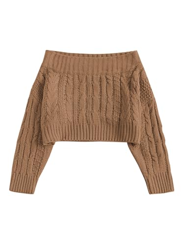 Image of ZAFUL Women V Neck Button Knit Crop Sweaters Batwing Sleeve V Back Ribbed Hem Pullover Sweater