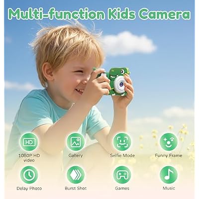 Kids Camera for Boys with Tripod & 32GB Card, 1080P HD Toddler Digital Video Camera, Portable Travel Toys Best Birthday Festival Gifts for Boy 3 4 5 6 7 8 9 10 Year Old