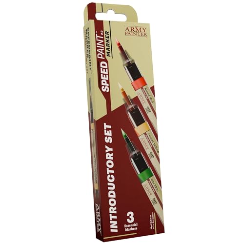 The Army Painter, Speedpaint Marker Introductory Set, 3 x 6ml Speedpaint 2.0 Markers, Green, Red & Yellow Acrylic Contrast Paint Markers for DnD & Warhammer