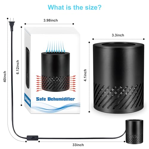 Image of Gun Safe Dehumidifier Electric, Dehumidifier for Gun Safe Dryer, Plug in Gun Safe Heater, 360 Heating Circular Air with Built-in Fan