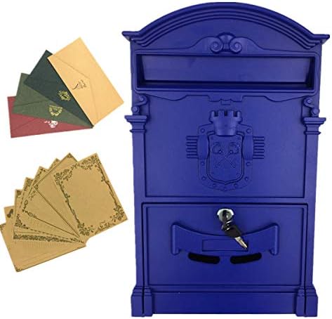 Yahead Outdoor Mailbox Retro Vintage European Aluminum Wall Mounted Mail Box Post Box Secure Letterbox Outside Mailboxe