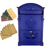 Yahead Outdoor Mailbox Retro Vintage European Aluminum Wall Mounted Mail Box Post Box Secure Letterb