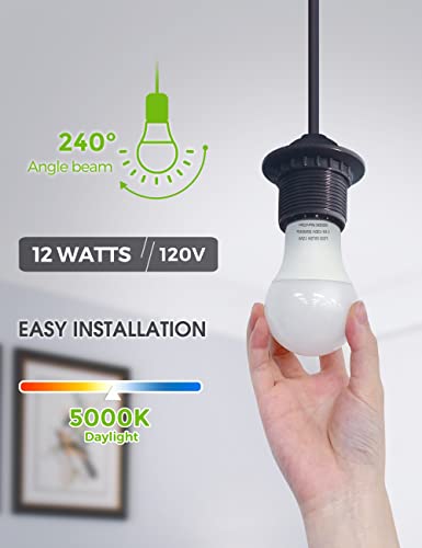 Lohas Gu24 Base Led Light Bulb, 1200Lumen, 12Watt (75W-100W Equivalent) 5000K Daylight White A19 Shape For Ceiling Fan, Twist Lock Gu24 Led Light Bulbs For Home Lighting, Non-Dimmable, 4-Pack #TOP6