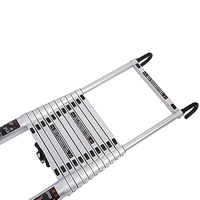 Telesladder Telesladders Multi-Purpose Extendable Ladder Telesladder Multi-Purpose Telesladder with Hooks, Collapsible Extension Ladders with Stabilizer Bar for Roof Home Rv O/1.8M