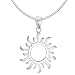 Produktbild Vinani Anhänger Sonne mattiert glänzend mit Schlangenkette 45 cm Sterling Silber 925 Kette Italien ASON-S45