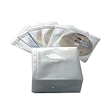 AOWIS 100PCS CD Storage Cases, Standard Two-Sided Clear CD Sleeve case with Drop-Proof Closure