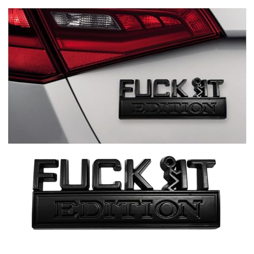 Image of Dickno Fuck It Edition Emblem for Car, Auto Fender Bumper Decoration Stickers, Vehicle 3D Side Fender Rear Trunk Decal Badge, Universal Exterior Accessories for Car Truck SUV (Black)