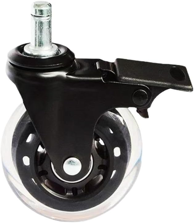 Furniture Castors Castor Wheels 2 .5 Inch PU Silent Wheel Computer Executive Office Chair Transparent Furniture Industrial Movable Brake Caster Casters Wheels