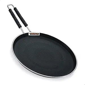 Iron Tawa Induction Base Heavy Wider 10 Inch for Roti Paratha Chapati Phulka Omelette with Stainless Steel Handle Color (Black) ||PS305