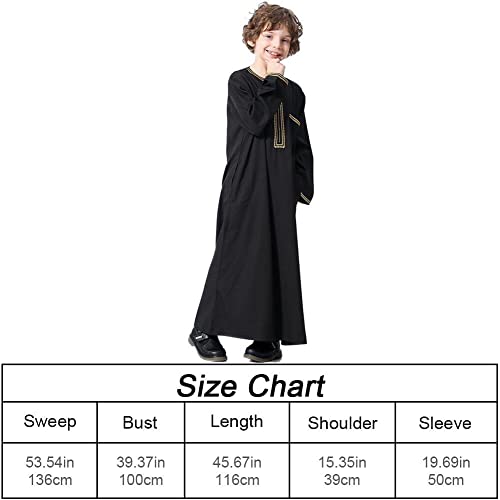 Abaya para niños con bordado y patchwork jilbab infantil de estilo dubai para ramadán 8