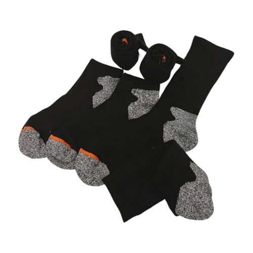 TENUUL 5-Pairs Men's AeonRow Outdoor Wool Blend Crew Calf Socks (US, Numeric, 6, 12, Regular, Regular, black)