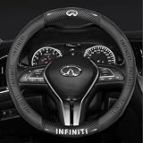 Car Steering Wheel Cover Compatible with Infiniti All Models Except for QX,2014-present QX80, Q50L QX50 QX55 QX60 Microfiber Leathr Covers Carbon Fiber Wrap Steering Wheel Decorative Accessories