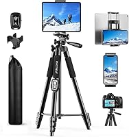 MACTREM Handy Stativ, Upgrade 165cm / 65\ Kamera Stativ für Smartphone iPad, 360° Drehung Tragbar Tripod mit Fernauslöser Kompatibel für Tablet, Alle Handy, iPhone, Samsung, Camera, Gopro