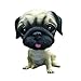 gofidin Resin Nodding Dog,Funny Shaking Head Pug Toys,Cute Bobblehead Puppy Dolls for Car Ornaments and Interior Decoration