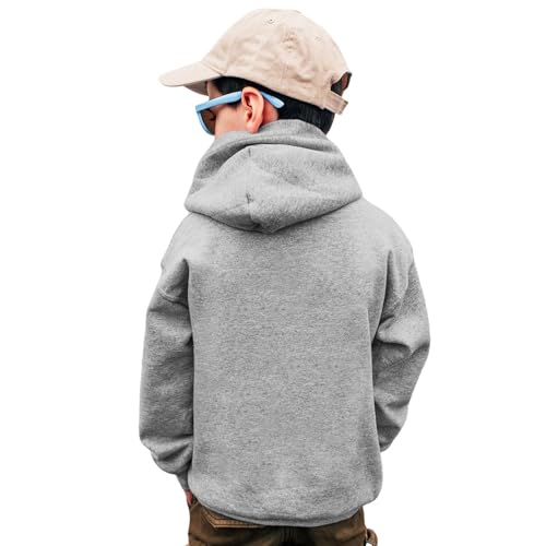 Boys' Long Sleeve Hooded Sweatshirt Boys Sweatshirts Crewneck Truck Shirt Dinosaur Long Sleeve (Grey, 5-6 Years)2