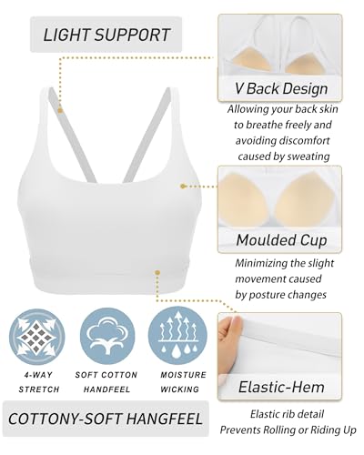 Image of RUNNING GIRL Sports Bras for Women,Light Impact Molded Cup Strap Sports Bra with Sewn in Pads,Best for A-C Cup