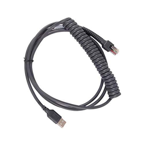 PARTSHE LS2208 Câble USB USB pour Motorola Symbol LS2208AP LS1203 LS4208 LS4278, 9FT Coiled USB Type A vers RJ48 Rallonge spirale CBA-U12-C09ZAR