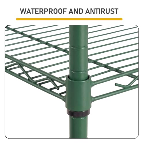 5 Tier Adjustable Storage Shelf Wire Shelving Unit Metal Shelves Steel Rack Standing Closet Bathroom Organizer Pantry Kitchen Garage Laundry Room Organization Home Rack (29x13x59)"(LxWxH),Forest Green - Image 7