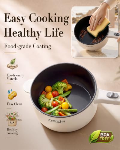 Image of Dezin 2L Hot Pot Electric, Non-Stick Electric Pan, 700W Adjustable Power
