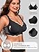 OEAK Women Jelly Bras Scalloped No Underwire Push Up Seamless Full Coverage Anti Sagging Bra Comfortable Convertible Everyday Bra Black,L