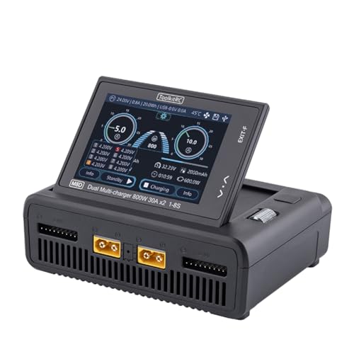 ToolkitRC M8D 1600W 50A DC Balance Touch Screen Charger 65W Fast Charge Dual Channels for 1-8S Lipo Battery for FPV Drone Car RC Model Parts (M8D) by havcybin - Used condition - US$113.15
