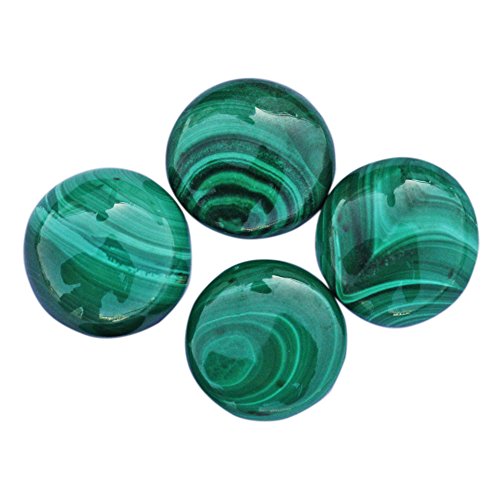 Abc Jewelry Mart 19 Mm Genuine Green Malachite Gemstone Round Shape Cabochon Mm Size Stone Handmade Cut Gems #TOP1