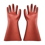 Helilyco Isolierte Gummihandschuhe, 12 kV Spannung, elektrische Anti-Auslauf-Arbeit, Braun, 40 x 15 cm