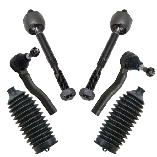 Image of TRQ Front Steering Kit Steering Rack & Pinion Bellow Tie Rod