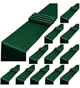 LOKUME 12 Pack Forest Green Satin Table Runner,12 x 108 inch Long Premium Smooth Table Runner for...