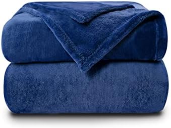VOTOWN HOME Fleece Throw Blankets, Light Blue Sofa Throws Blanket for Bed, Soft Fluffy Flannel Couch Blanket Throw, Queen Size 220x240cm