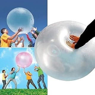 Vercico Kids TPR Bubble Ball Toy 27'' Giant Inflatable Water Ball Soft Rubber Ball Jelly Balloon Balls for Kids Outdoor Party Blue