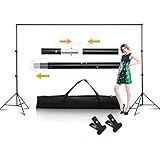 SUNCOO Photo Studio 10 Ft Photography background System Stand Support Crossbar Kit with Carry Bag Photography Studio.