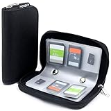 Memory Card Cases, HONSKY 22 Slot Zippered SD Micro SD CF SDXC SDHC MMC SecureDigital Memory CompactFlash Cards Carrying Holder Bags Pouch Organizer Keeper Media Storage & Organization, Black