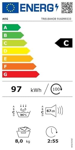 Sèche-linge AEG TR818A4OB 8Kg Blanc