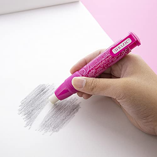Bazic Retractable Stick Erasers Paisley, Mechanical Pencil Eraser, Large Size Click Eraser For Art Drawing Sketching Kids School (2/Pack), 6-Packs #TOP6