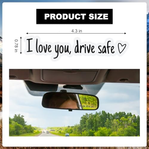 Image of 4 Pcs I Love You Drive Safe Mirror Sticker,I Love You Drive Safe Sticker for Women Men Car Accessories