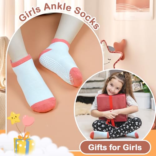 Image of GRPSKCOS Non Slip Toddler Socks 15 Pairs Toddler Grip Anti Skid Low Cut Socks for 1-7 Years Boys Girls