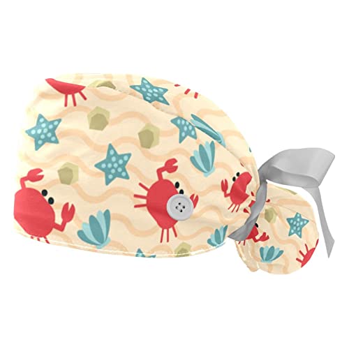 Chapeaux de travail respirants JDEZ lot de 2 casquettes motif crabe