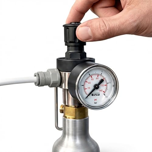 SPRUDELUX CO2 Druckminderer zur Verwendung handelsüblichen 425g CO2 Zylindern geeignet für Quooker Cube System 1. & 2. Generation - Wassersprudler Sprudelsystem Sprudelgerät Sprudler. Made in Italy