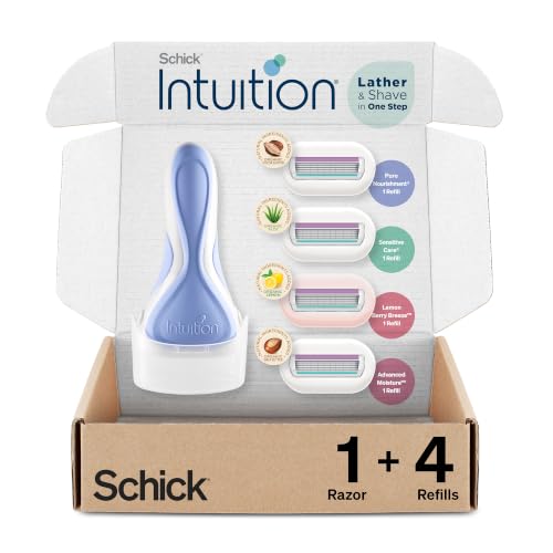 Schick Intuition Razors Variety Pack - 1 Razor Handle & 4 Blades...